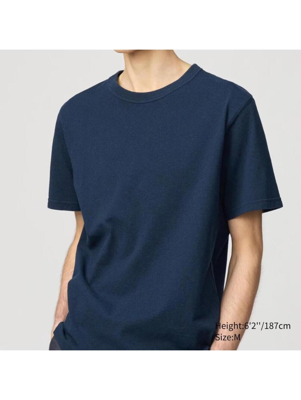 Uniqlo U Relaxed Cotton Crew Neck T-Shirt NWT Blue Mens XXS